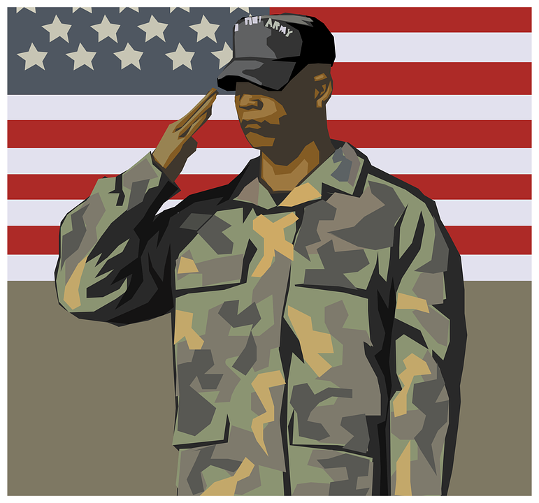 graphic of a solider saluting